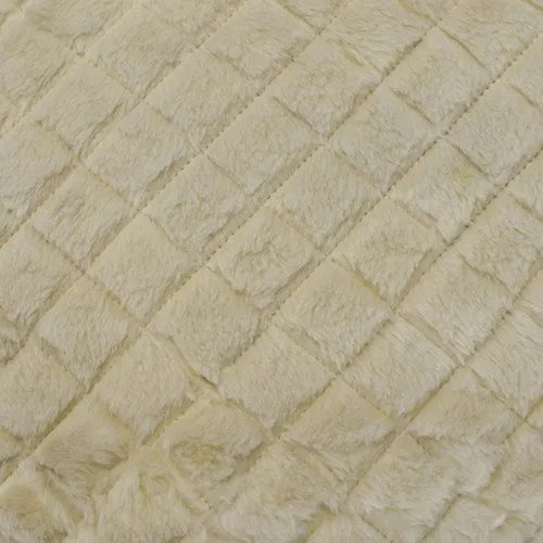 10 YD PC - Ceramic Beige Doublesided Diamond Quilt/Faux Fur Knit Fabric