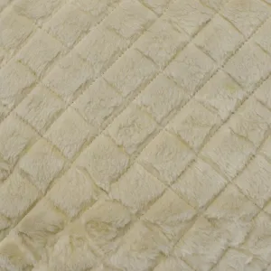 10 YD PC - Ceramic Beige Doublesided Diamond Quilt/Faux Fur Knit Fabric