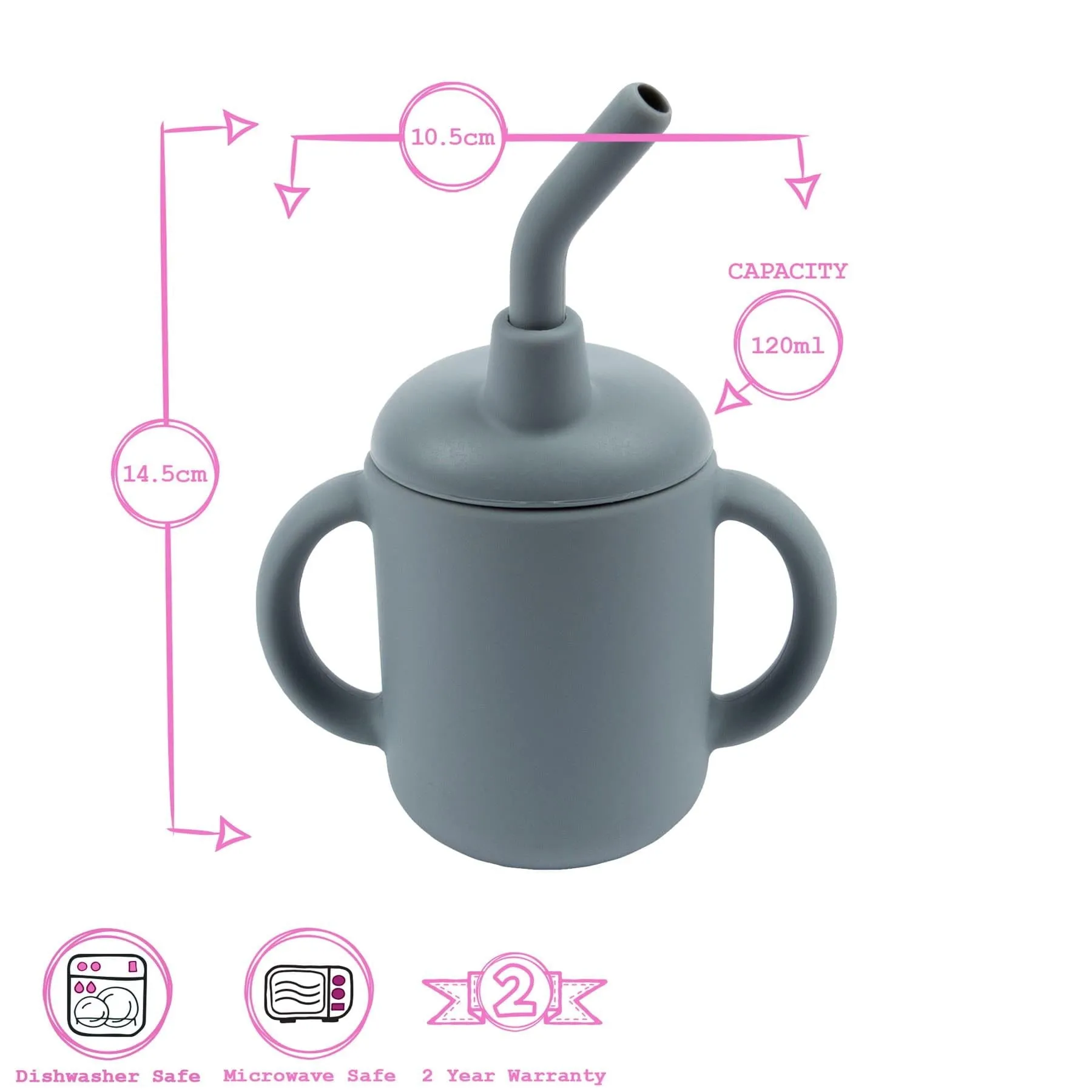 120ml Silicone Baby Sippy Cup - By Tiny Dining