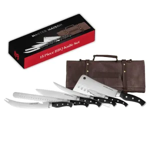 15-Piece Durable Professional Kitchen Knife Set - Bbq Knives, Chef Knives