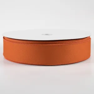 1.5" Diagonal Weave Fabric Ribbon: Autumn Orange (50 Yards)