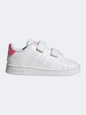 Adidas Advantage Girls Sportswear Shoes White/Magenta/Quartz