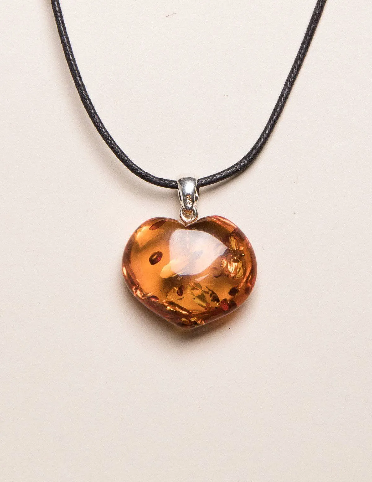 Amber Heart Pendant