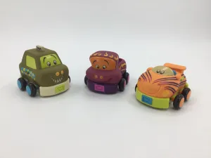 B Toys 3 Soft Pull Back & Go Cars