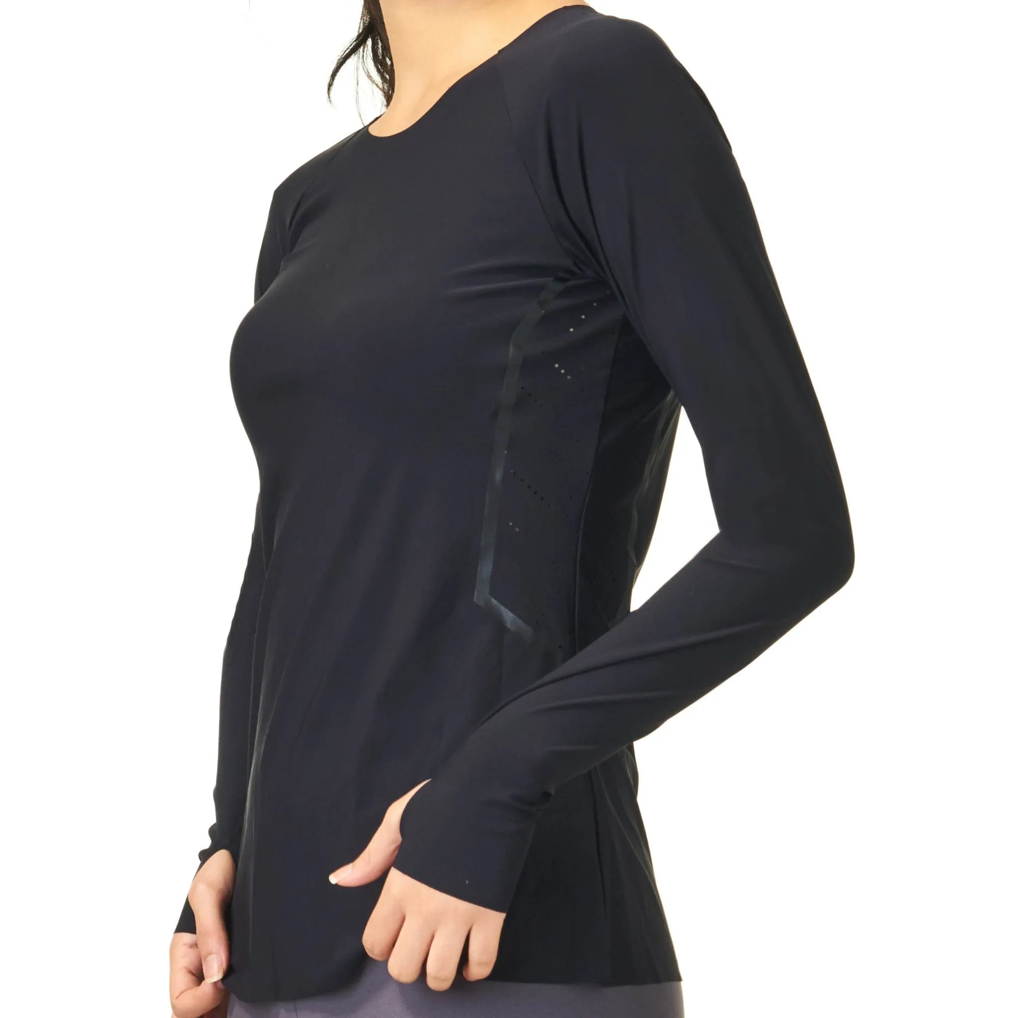 Basic Long Sleeve Tee Top - Black