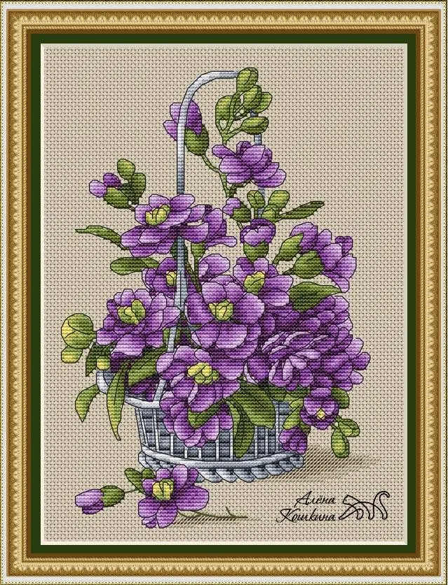 Basket Of Stocks - PDF Cross Stitch Pattern