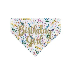 Birthday Girl Dog Bandana - White