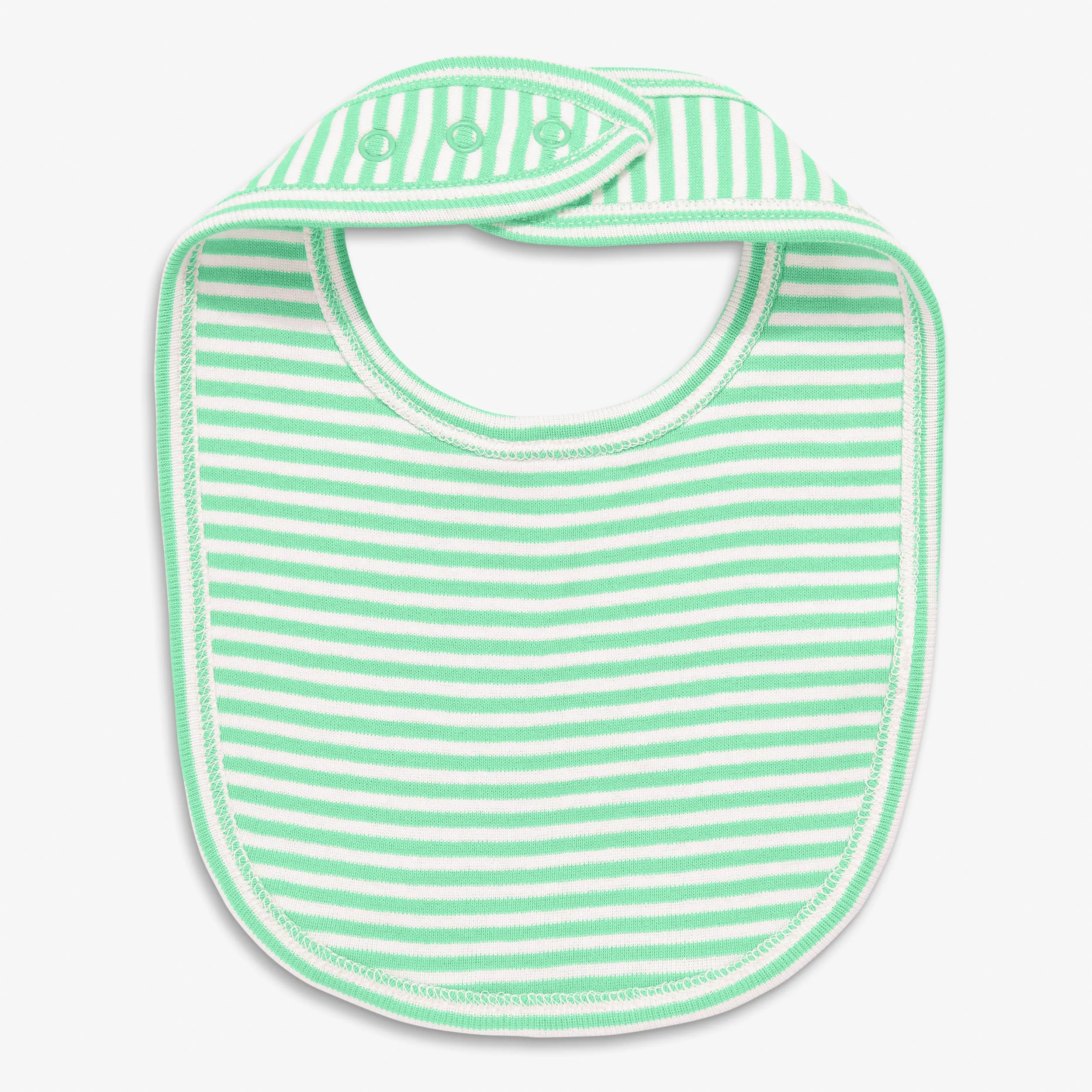 Clearance baby organic snap bib in mini stripe