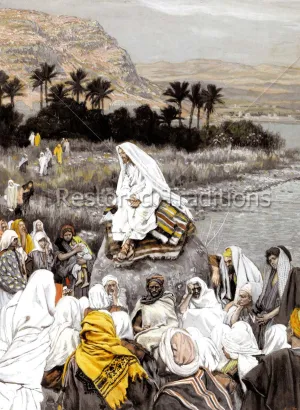 Jesus Sits by the Seashore and Preaches – Tissot