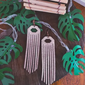 Laser Leather Fringe Earrings