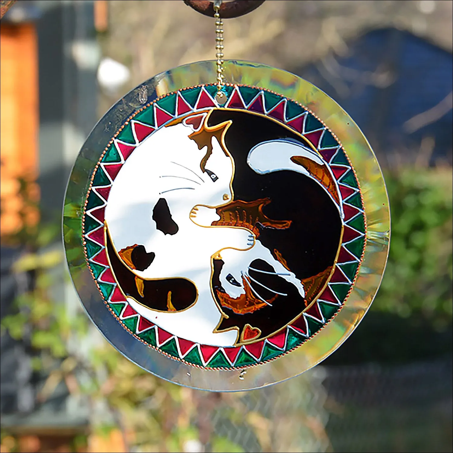 Personalised Yin Yang Cat Sun Catcher