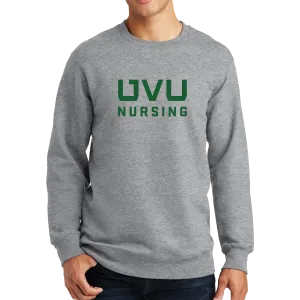 Port & Company Fan Favorite Fleece Crewneck Sweatshirt - UVU Nursing - UVU Clearance