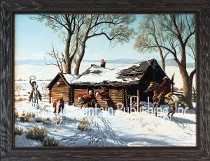 "Eviction Day" Western Framed Canvas Print