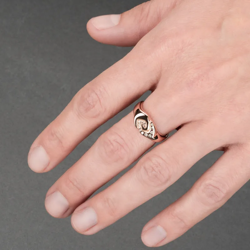 ROSE & DIAMOND SIGNET RING