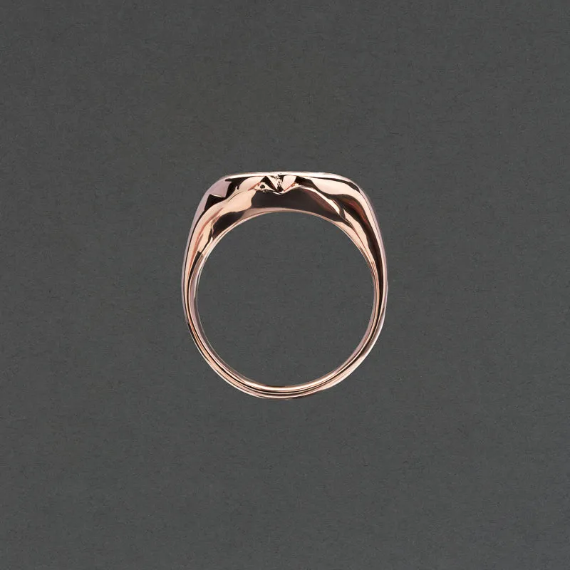 ROSE & DIAMOND SIGNET RING