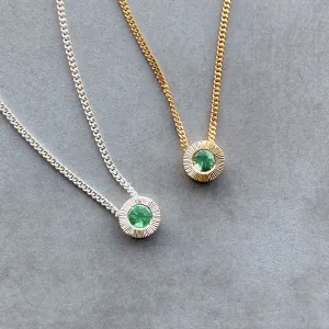 Small Aurora Birthstone Necklace - May - Emerald