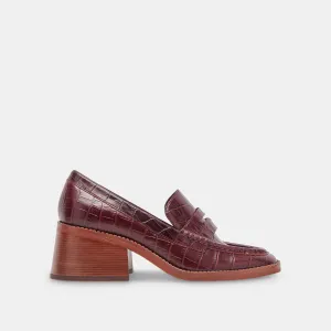 TALIE LOAFERS CABERNET EMBOSSED LEATHER