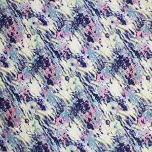 Textured Blue Abstract  Printed Spandex | Blue Moon Fabrics